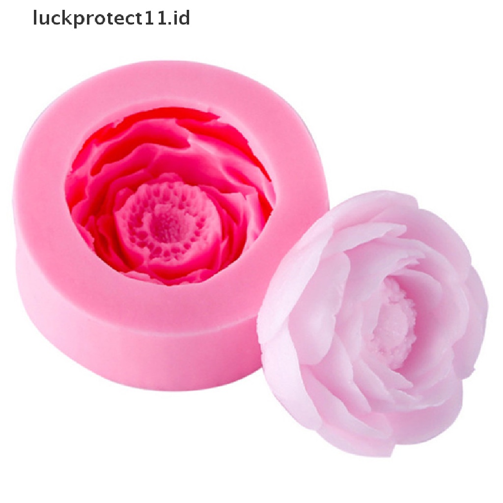 // Hg &amp; ID// Cetakan Silikon Sabun Handmade Bunga Peony Membuat Cetakan Lilin Fondant Cake Decor.