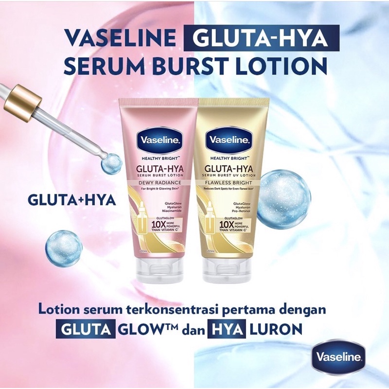 Vaseline Healthy Bright​ Dewy Radiance & Flawless Bright Gluta Hyaluron Niacinamide Serum UV Lotion 