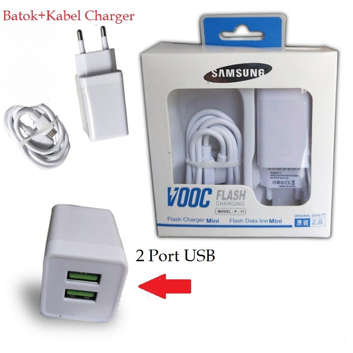 Charger samsung VOOC FAST CHARGING 2Ampere 2port USB