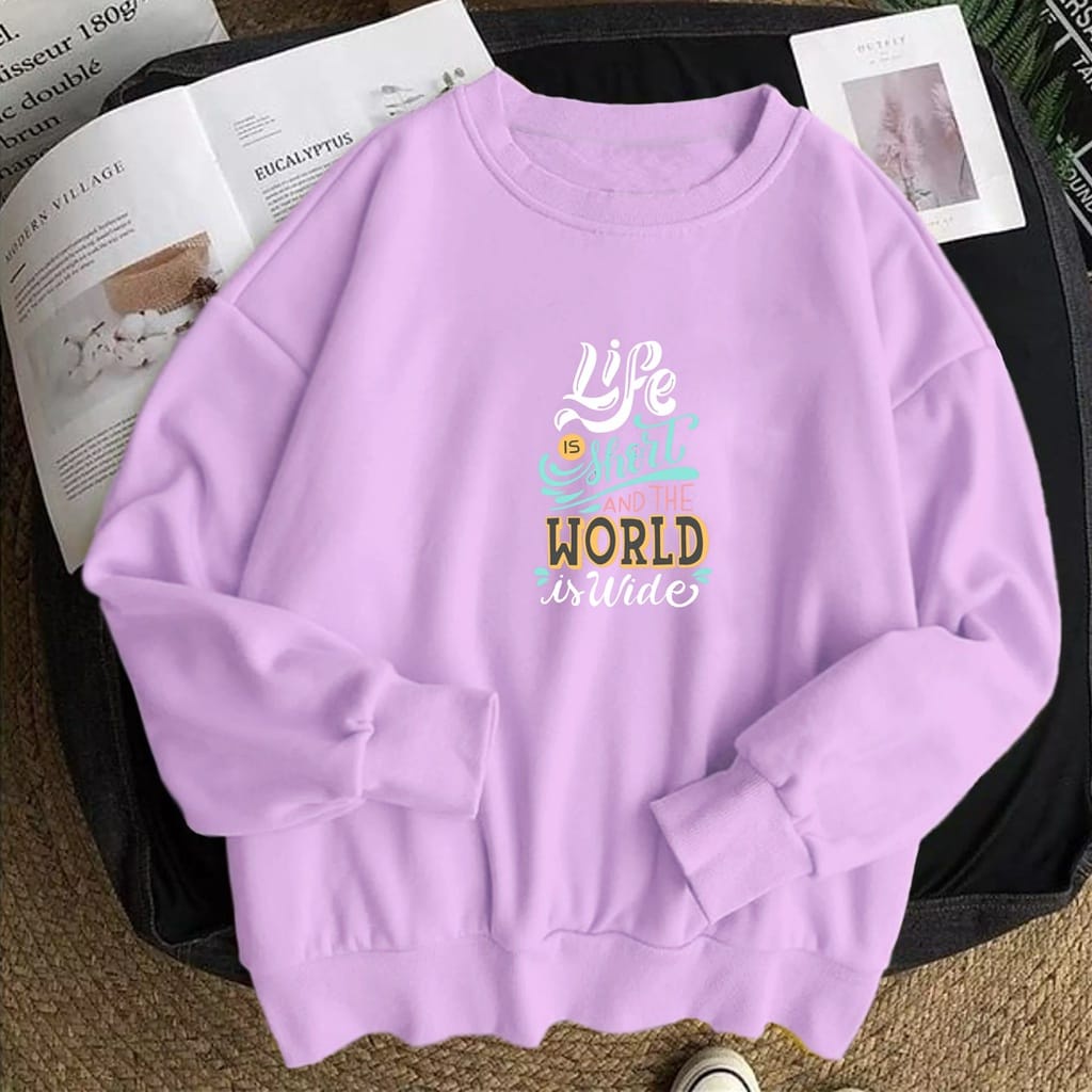 CREWNECK WANITA LIFE IS HEART - SWEATER CEWEK TEBAL - ATASAN KEKINIAN PREMIUM