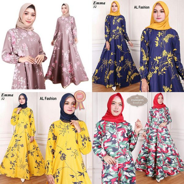 Gamis Syari Muslim Jumbo Wanita Muslimah Baju Bigsize Big Size Murah Ukuran Besar Dress Atasan Super