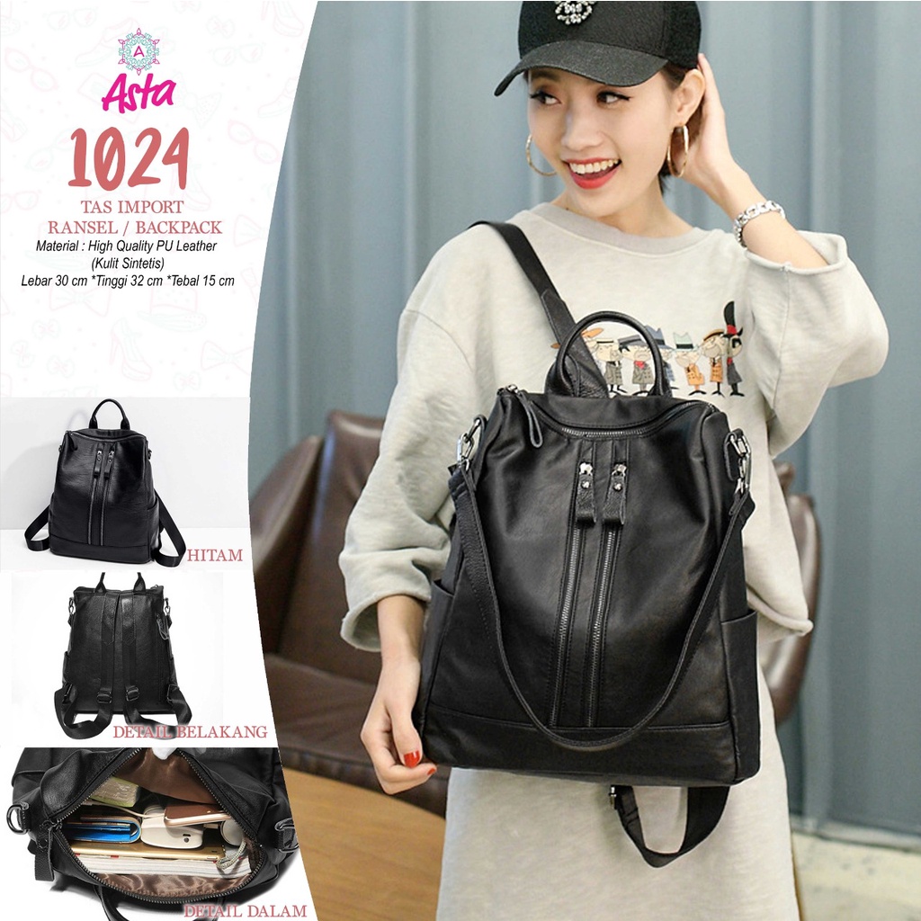 ASTA 1024 / TAS IMPORT / RANSEL WANITA KULIT SINTETIS