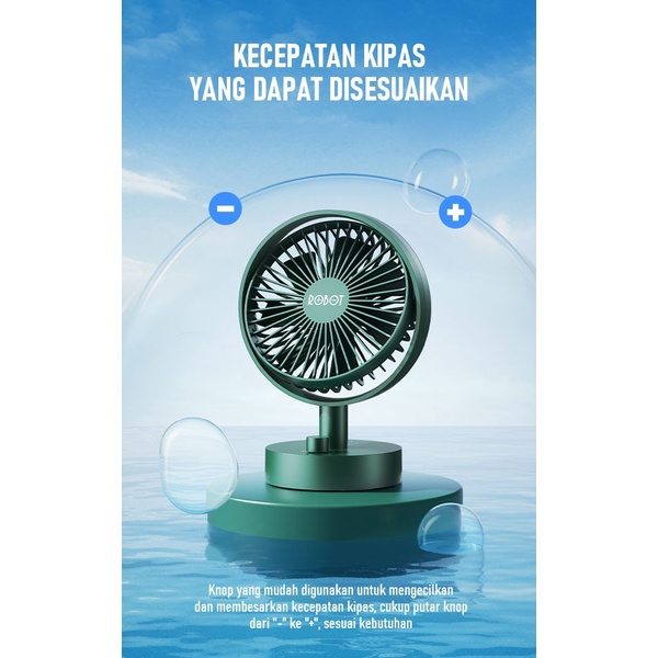 Robot RT-BF18 Mini Dekstop Fan Kipas Angin Meja / Portable Desktop Fan (New RT-BF12 RT-BF13)