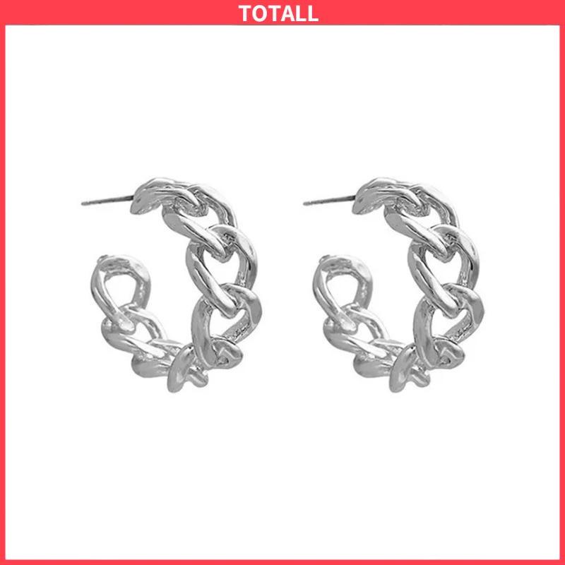 COD Anting-Anting Retro Fashion Logam Berongga Rantai Stud Earrings Premium Sense Earring-Totall