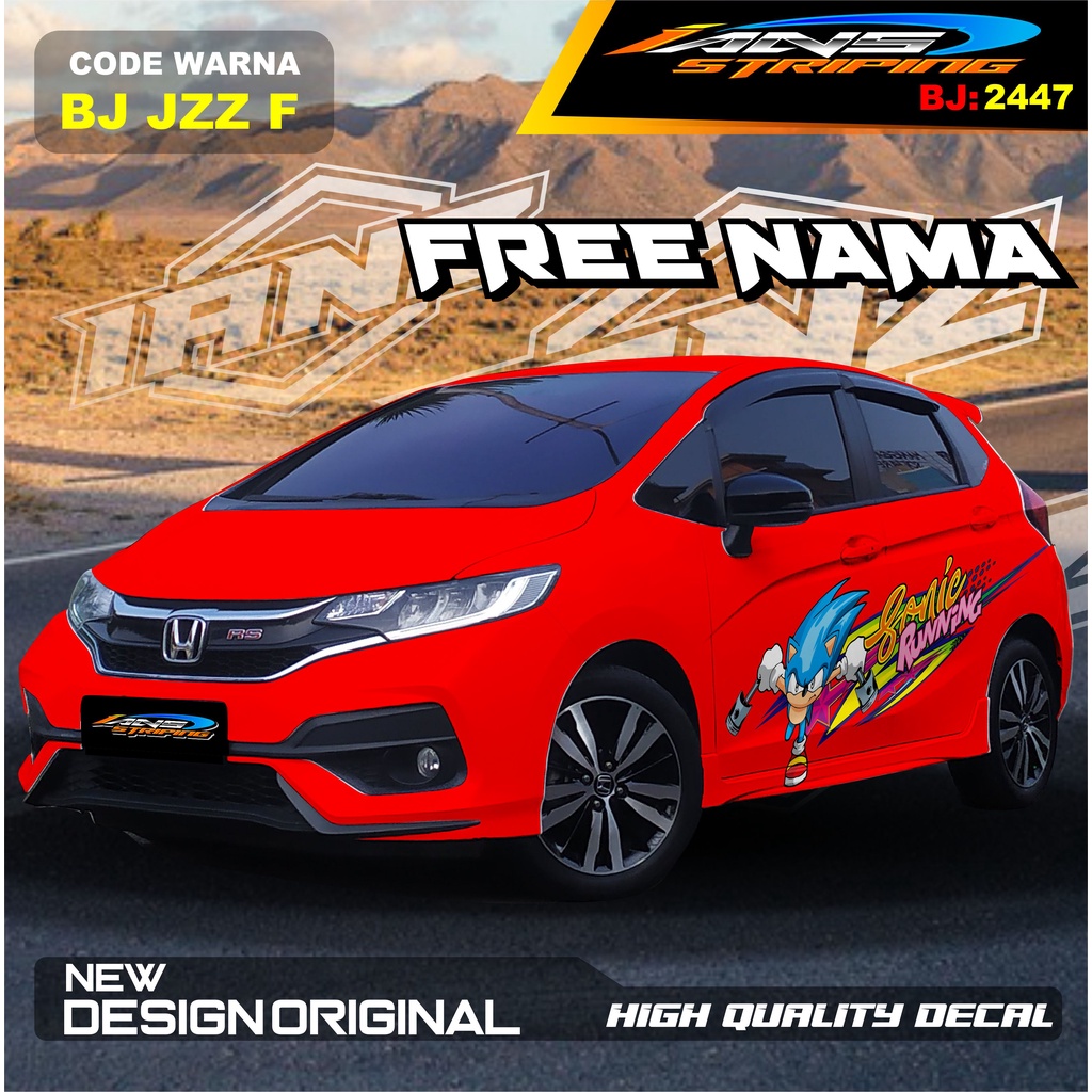 STIKER VARIASI  MOBIL HONDA JAZZ / VARIASI STICKER MOBIL BODY SAMPING BRIO AGYA AYLA / DECAL STIKER MOBIL ALL TYPE / STIKER MOBIL