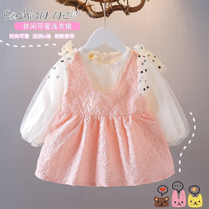 0-3TH NEW ARRIVAL DRESS ANAK BAYI BERLENGAN PANJANG / DRESS PESTA ANAK BAYI SUPER HIGH QUALITY-DRESS TUTU PINK