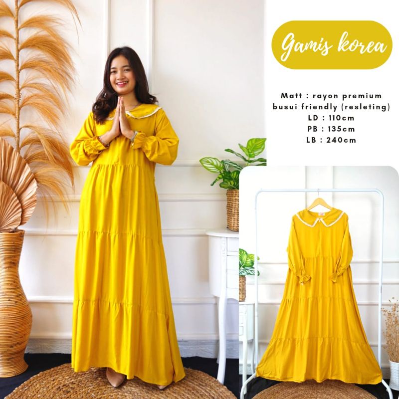 GAMIS KERAH KOREA, GAMIS RAYON VISCOSE