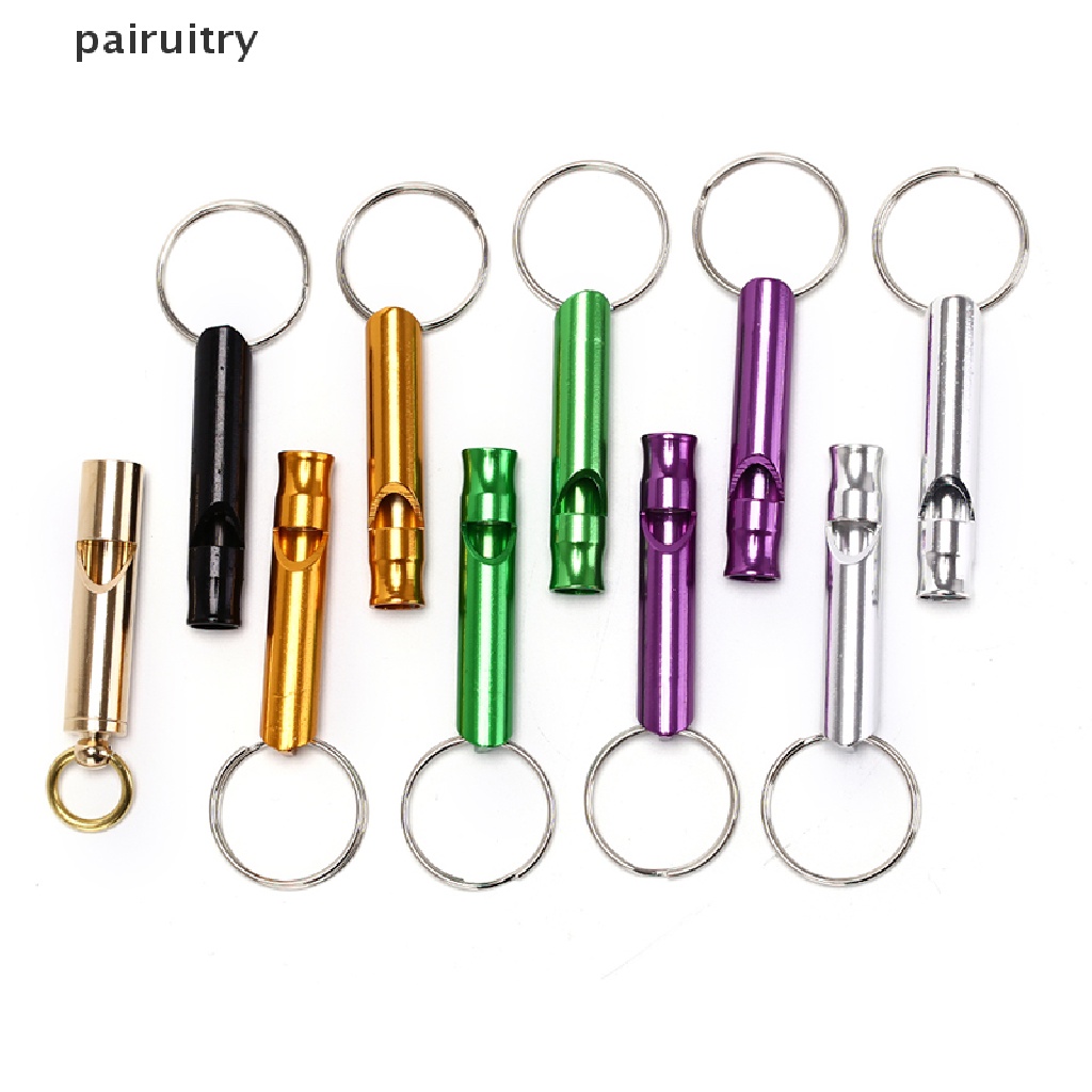 Prt 10PCS Gantungan Kunci Peluit Bahan Aluminum Alloy Untuk Outdoor / Survival / Camping PRT