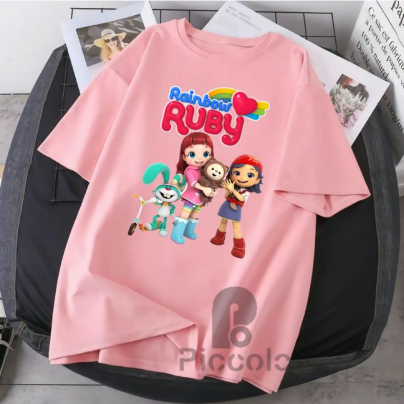 baju kaos anak ruby rainbow bahan premium