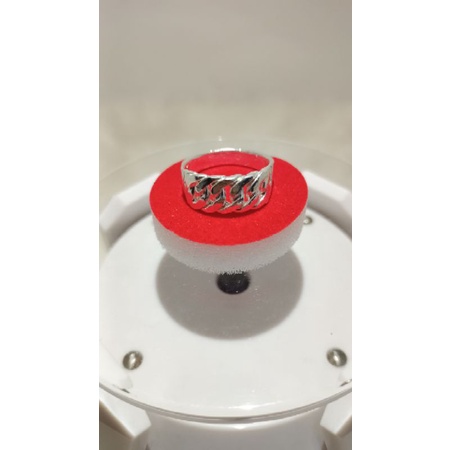 Cincin kombinasi rantai lapis perak