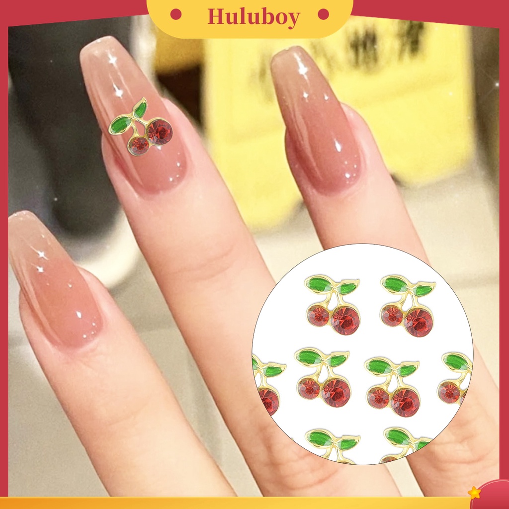 Huluboy Huluboy♡ 10 Pcs Berlian Imitasi Bentuk Cherry Untuk Nail Art