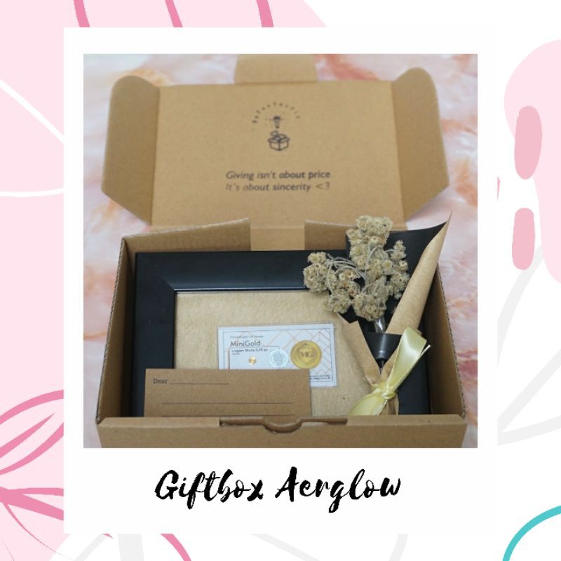 

Kado GiftBox Aerglow Hampers Hadiah Logam Mulia Emas Ulangtahun Anniv Pernikahan Wedding Custom