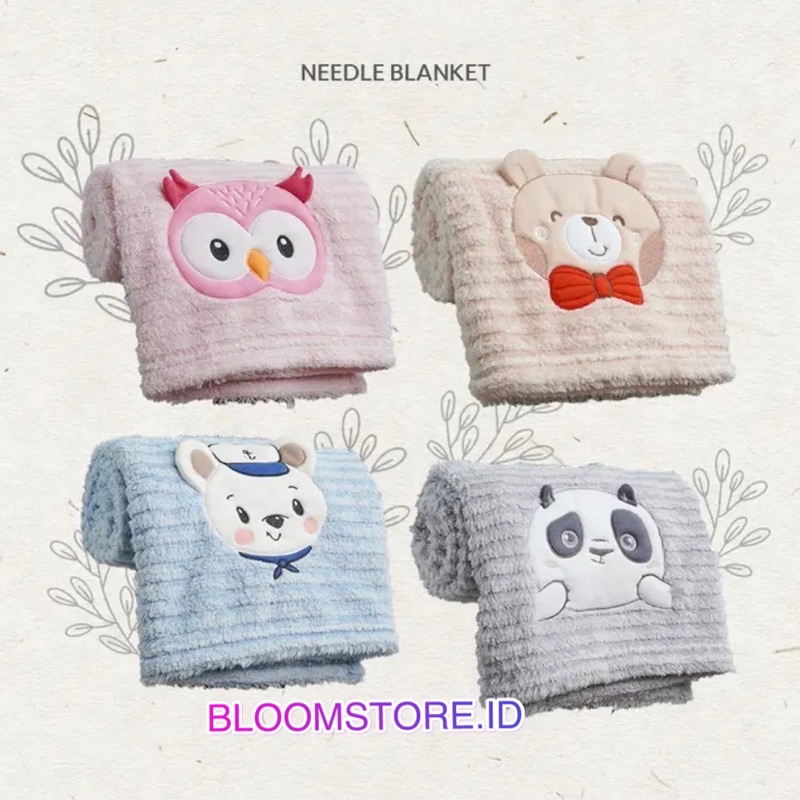 KINTAKUN Cuit Selimut Bayi Needle 76 x 102 cm 76cm x 102cm 76x102 cm 76 x 102 cmBaby Blanket Lembut Anak Import Impor Tanpa Topi Karakter Hewan Lucu Bona Tiger Sailor Cutie Deer Owl Teddy Panda Penguin Goat Lion