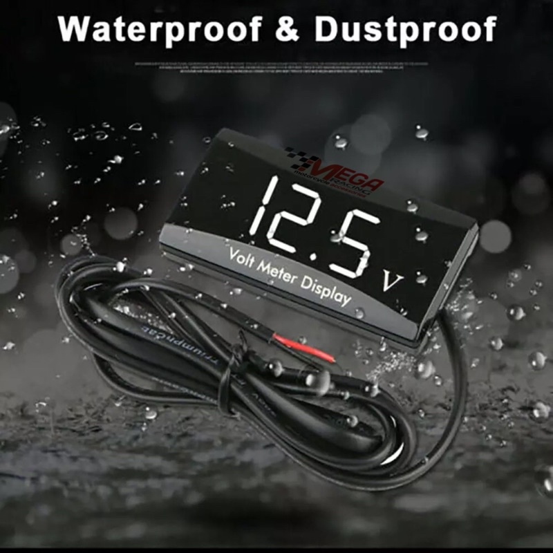 DIGITAL-UKUR AKI VOLT METER DIGITAL VARIASI WATERPROOF SEMUA MOTOR UNIVERSAL MODEL KOSO X CASE