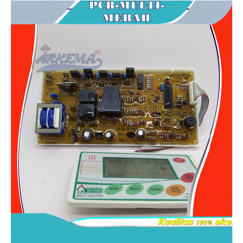 MODUL MESIN CUCI PRONT LOADING MULTI / UNIVERSAL LCD DISPLAY SXY338 MAINBOARD  INVERTER 1 TABUNG