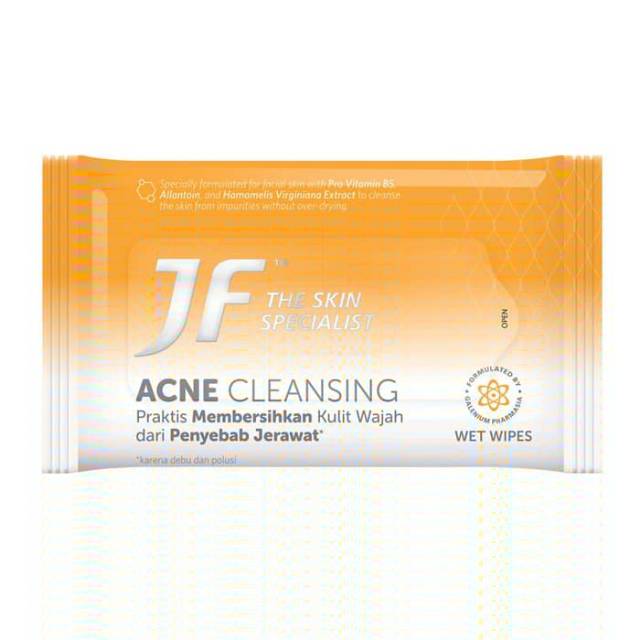 JF Acne Cleansing Wet Wipes 10's Tisu Basah Anti Jerawat