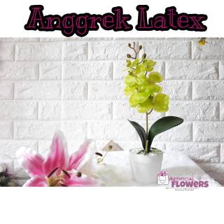  BUNGA  ANGGREK  LATEX 1 TANGKAI VAS SPIRAL anggrek  latek 