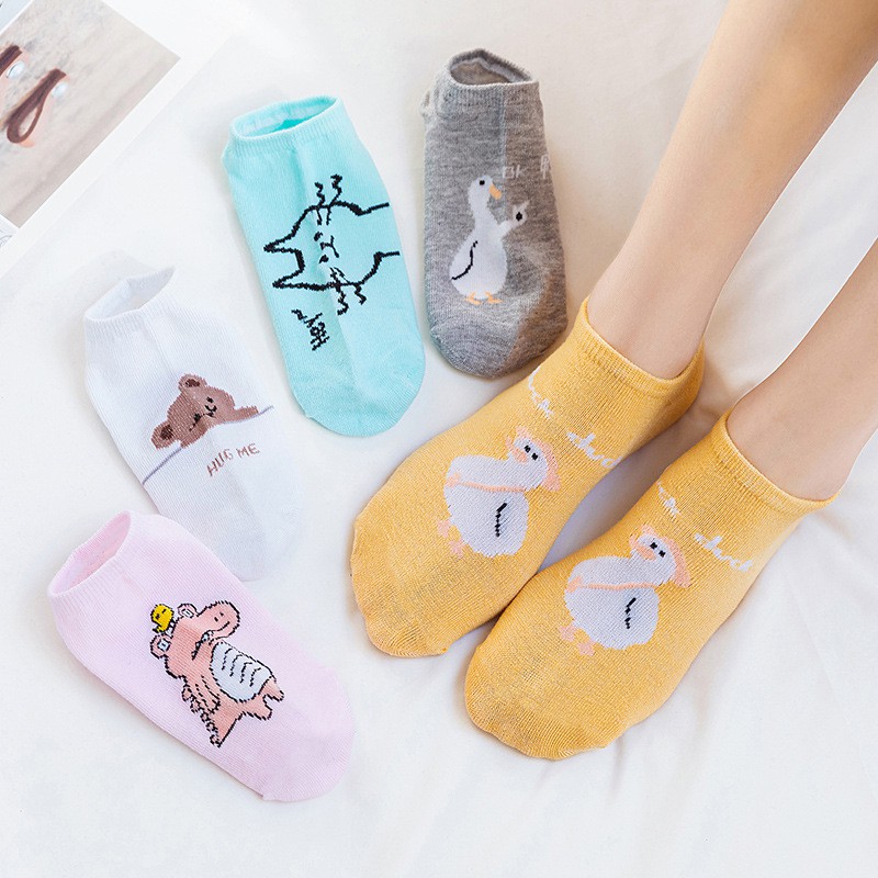 BEE - Kaos Kaki Ankle Cute Kaos Kaki Pendek Motif Animals Semata Kaki Import Murah SC - 23