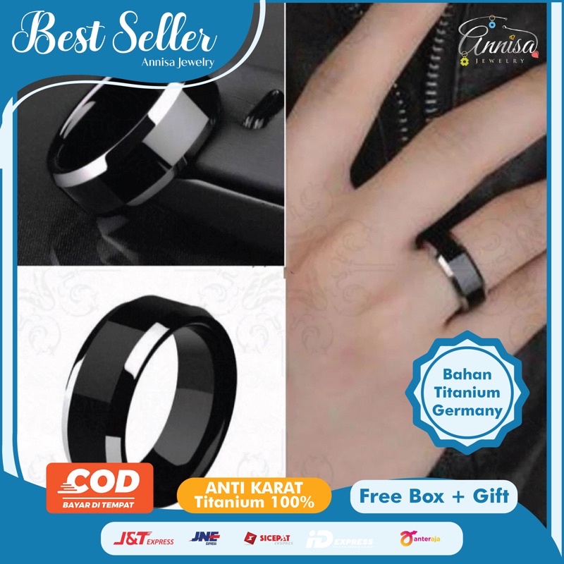 Cincin Black titanium simple polos