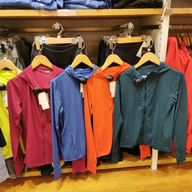 Airsm jaket UV protection mesh hoodie lengan panjang wanita Uniqlo