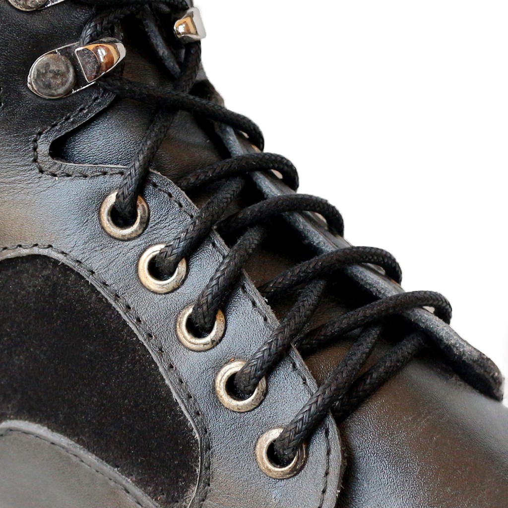 Original RB401 Tali Sepatu Lilin Bulat Hitam (Black) Tebal 4mm Variasi Ukuran 70cm 80cm 90cm 100cm 120cm 150cm 180cm 200cm Premium Round Waxed Shoelaces