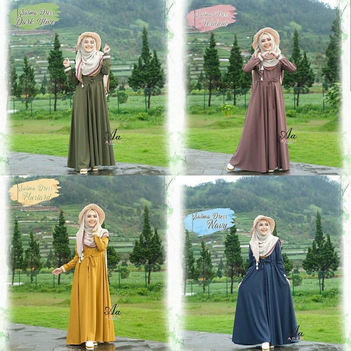 Dress busui murah / Gamis polos wanita / Grosir pakaian : Salma Dress