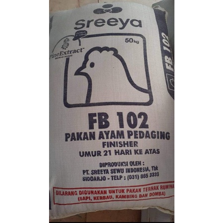 Konsentrat Pakan Ayam grower  murah berkualitas Sreya B / FB 102 Pedaging / Broiler