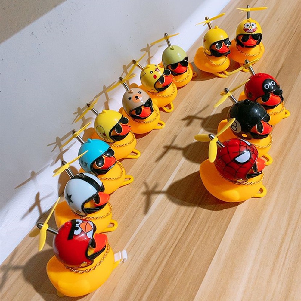 Grosir - 546 Bebek Kuning LED Bell / Bebek Helm Spion Motor / Duck Pakai Kalung,Kaca,Lampu,Helm