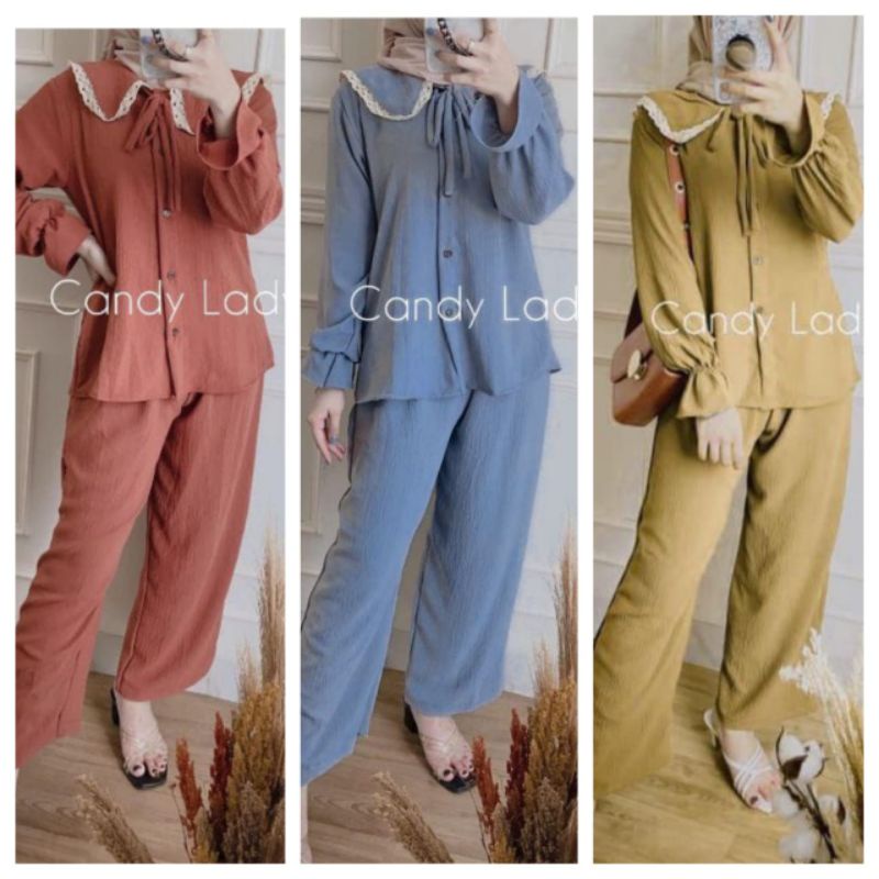 ONE SET CRINCLE || BELLE SET || ONE SET CINCIN HITAM || STELAN WANITA-2