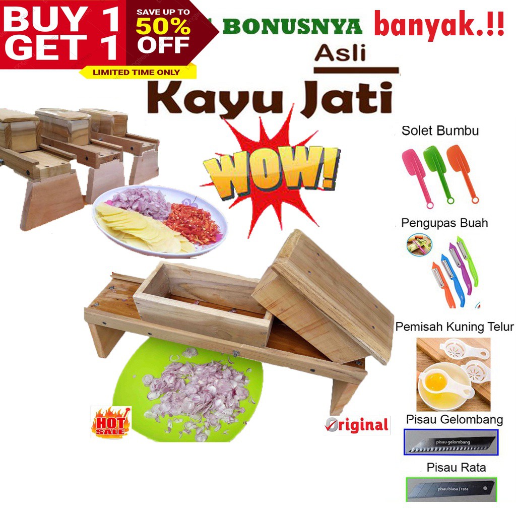 PASAH SERBAGUNA KAYU JATI ( BONUS MATA PISAU )  [ PROMO ] GRADE A