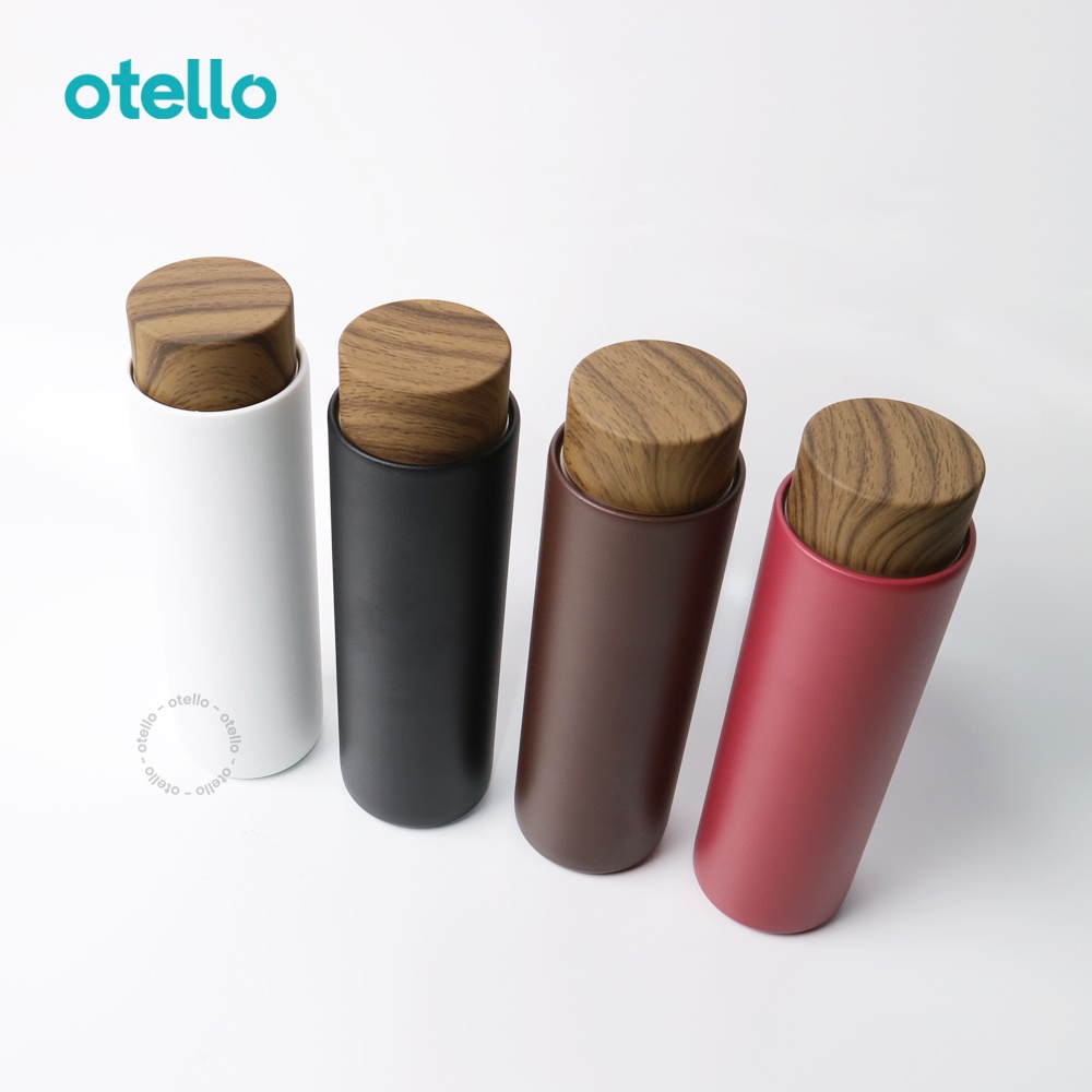 Otello Tumbler Alwood Botol Air Minum Tutup Kayu Premium Tambler Stainless Tumblr