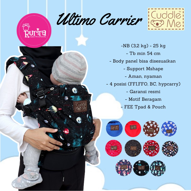 CuddleMe Ultimo Gendongan Anak New born Mshape SNI Nyaman 5 Posisi Gendong  Include Hipseat BONUS Bebas Pilih