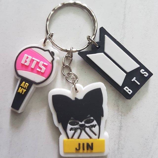 Gantungan kunci bts lighstick keychain bangtan boys member jin kpop