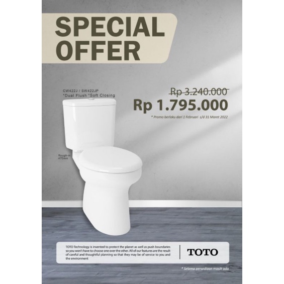 Pengiriman Luar Kota Kloset Toto Cw 422