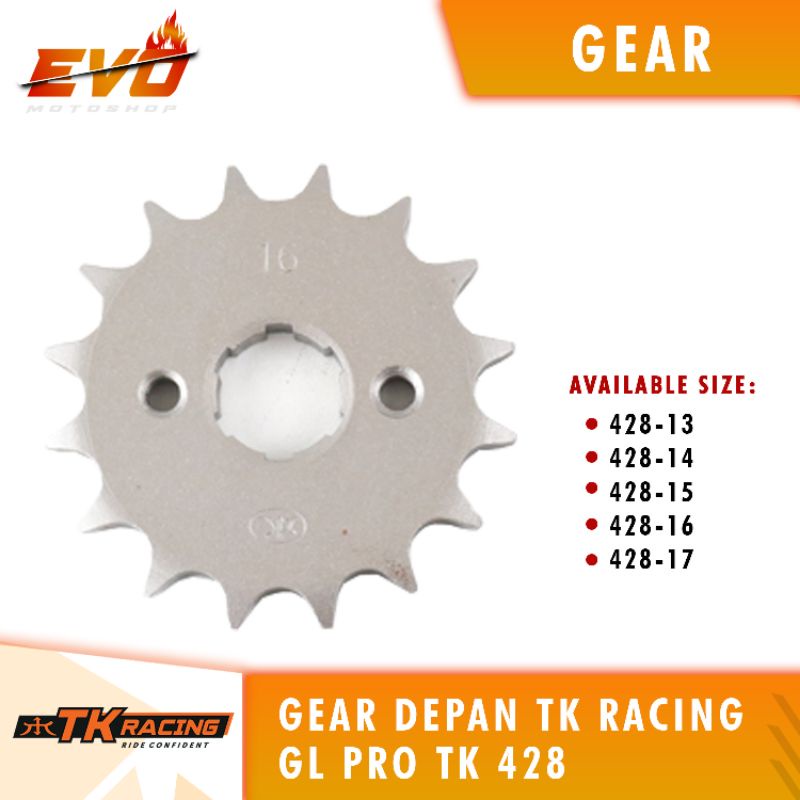 gear TK GL pro 428-13T - 428-17T depan