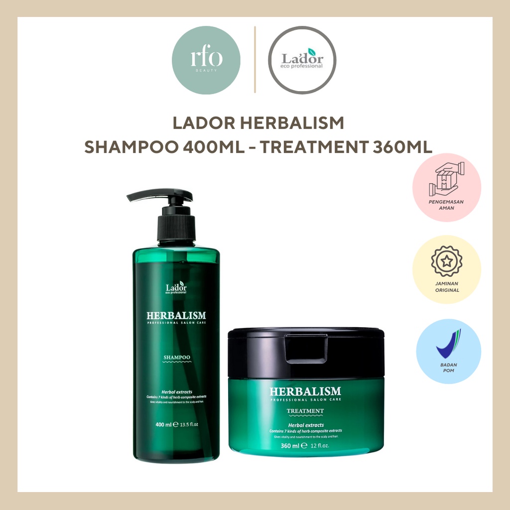 Lador Herbalism Shampoo 400ml - Treatment 360ml