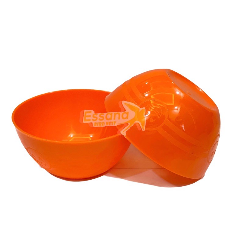 Gelas Minum Plastik _Piring Makan Bulat Plastik _Mangkok Makan Bulat Bakso Plastik_Sendok Makan Plastik_Terlaris Termurah Berkualitas ( 1pcs ) claris-Mangkok bulat orange