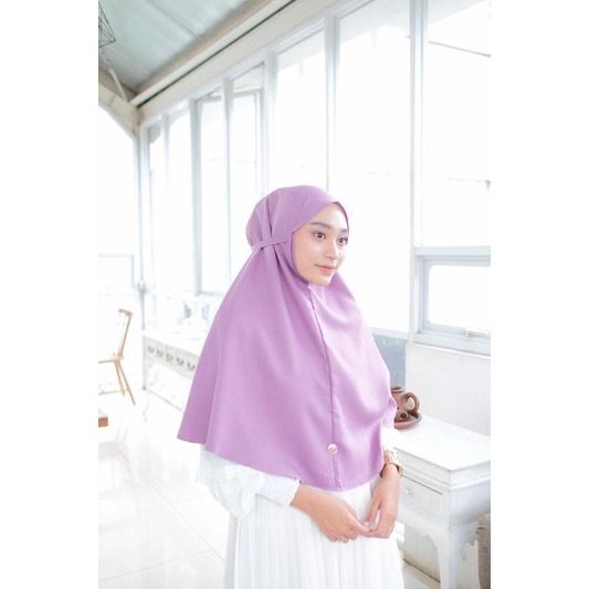 Sovva Label - Bergo Maryam Hijab Instan Tali Bahan Premium Lady Zara-Zara Purple
