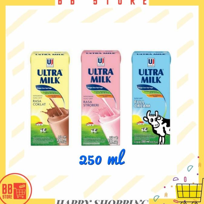 

(BISA COD) Susu Ultra Milk 250ml Coklat , Full Cream , Stroberi 1 dus SALE Kode 928