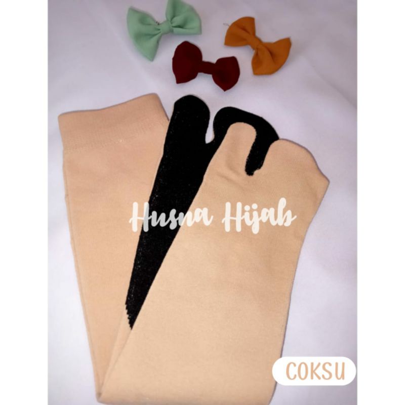 [HUSNA COLLECTION] Kaos Kaki Polos Tapak Hitam Ecer / Kaos Kaki Muslimah PREMIUM