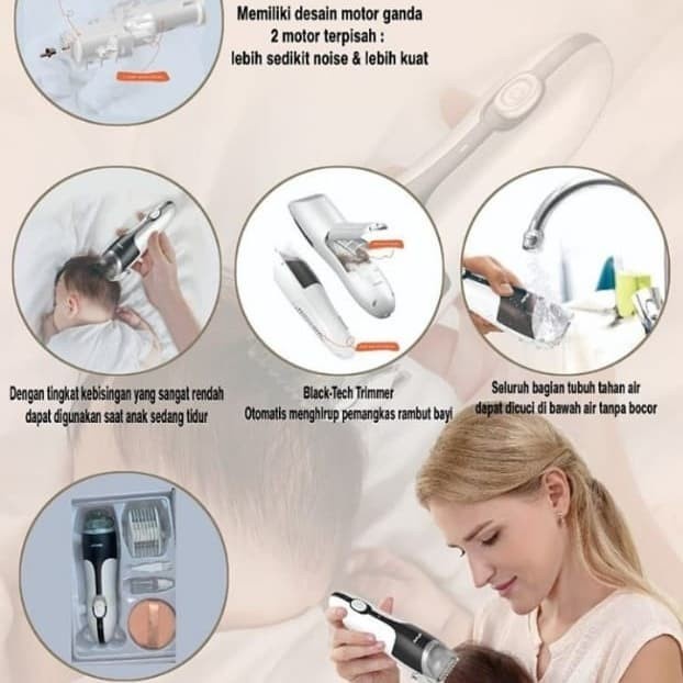 Enssu Automatic Inhaling Hair Clipper / Alat Cukur Rambut Bayi