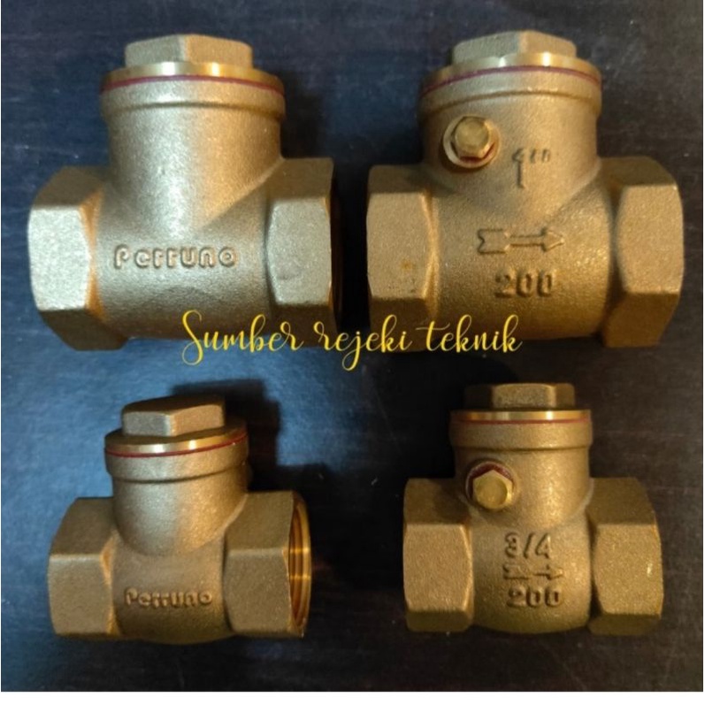 CHECK VALVE BRASS MERK PERRUNO 3/4 INCH