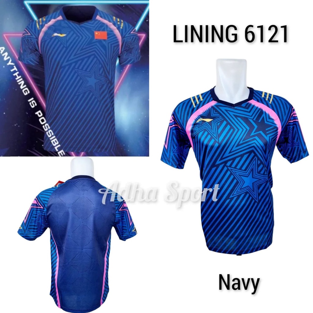 Kaos Badminton L 6121 / L6121 Navy ADHA SPORT STORE