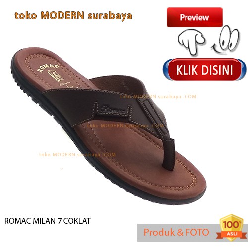 ROMAC MILAN 7 COKLAT sandal pria sandal casual jepit flat flip flop