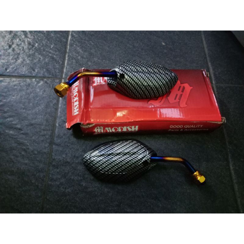 Spion Beat Mini Karbon Tangkai 2tone Honda/Spion Variasi Beat Mini Thailook Carbon Honda