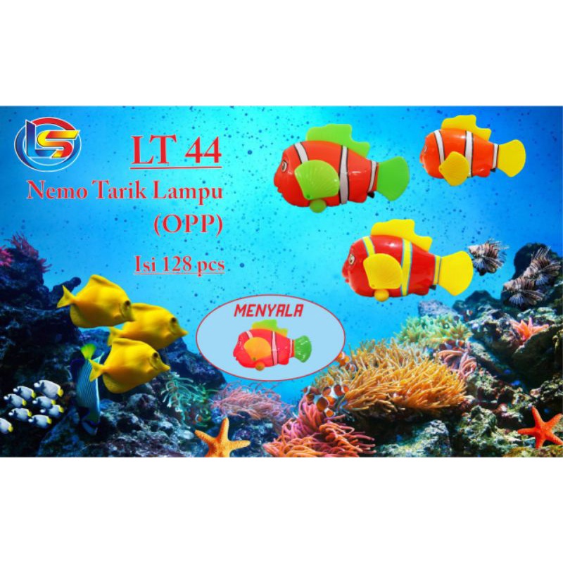 Mainan Anak -Mainan Ikan Mas Koki Lampu Tarik Opp / Mainan Ikan Nemo Tarik Lampu LT44