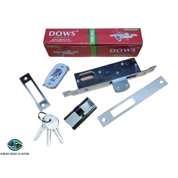 Body Kunci Pintu Dorong Sliding Swing Aluminium Brilon KC9123 Lockcase kencana sukses