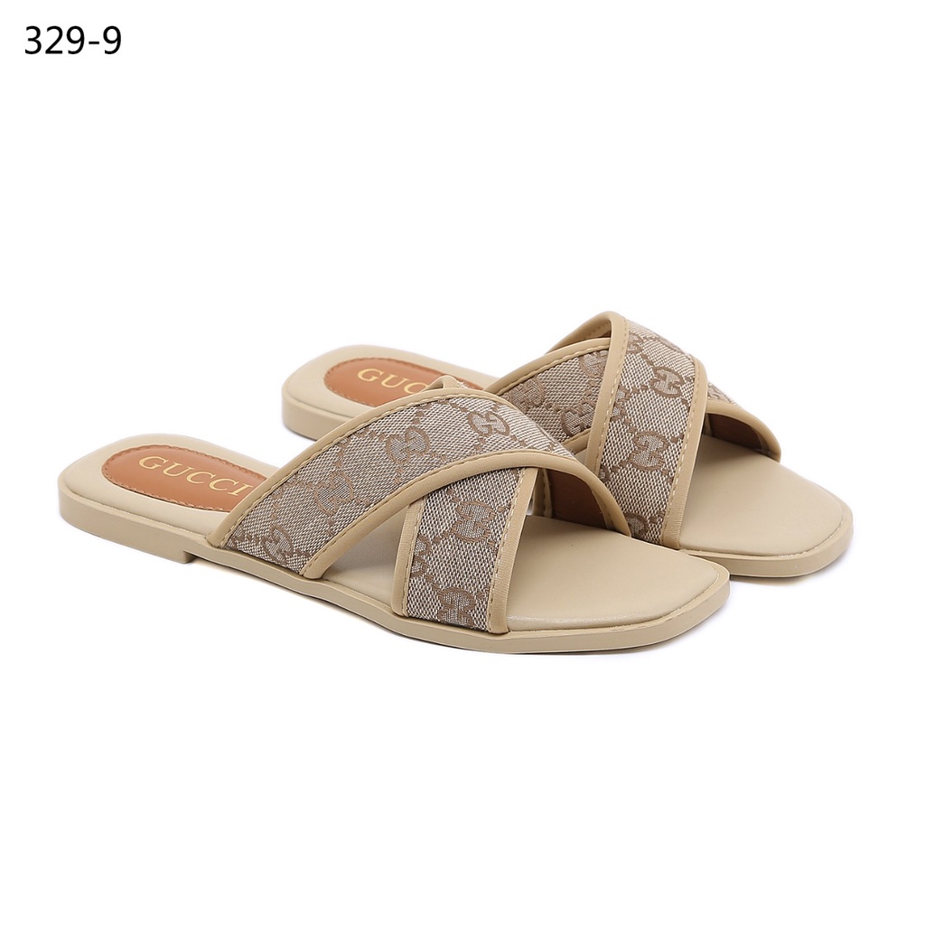 GC GG Canvas Slide Sandals 329-9