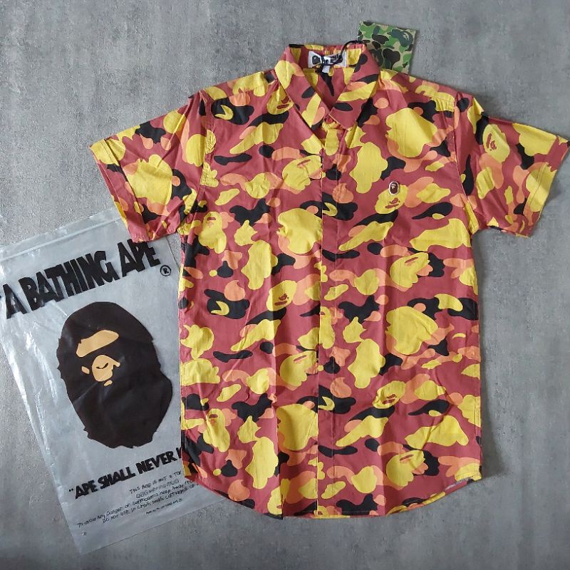 Kemeja Pria Bape A Bathing Ape Army
