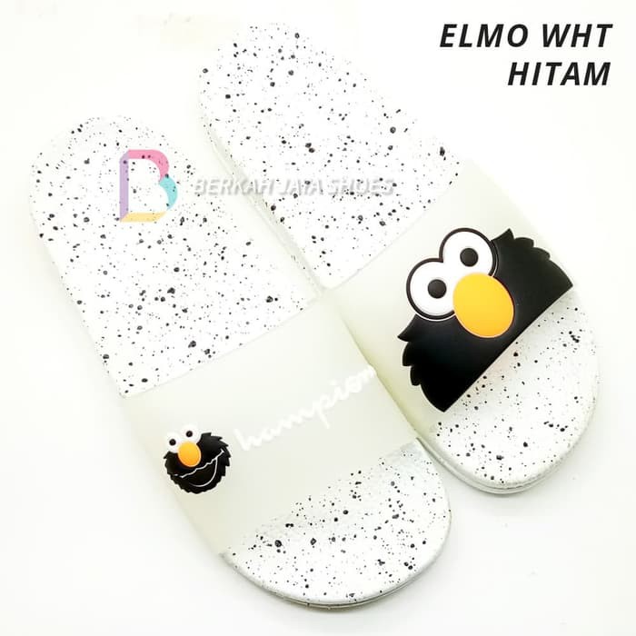 COXce Sandal Elmo Karet Putih - Sandal Selop Wanita Elmo Champion Warna - 38